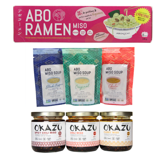 OKAZU, ABO Miso Soup, ABO Ramen (GF)Tasting set